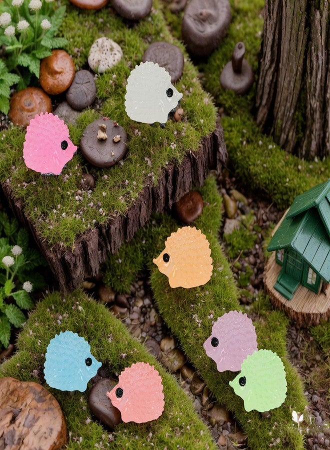 BENOSPACE Resin Luminous Hedgehogs, BENOSPACE 70Pcs Mini Luminous Hedgehog Figurines Tiny Cute Animal Ornament Glow in The Dark Hedgehog Statues for DIY Cake Topper Decor Micro Landscape Fairy Garden - Image 5